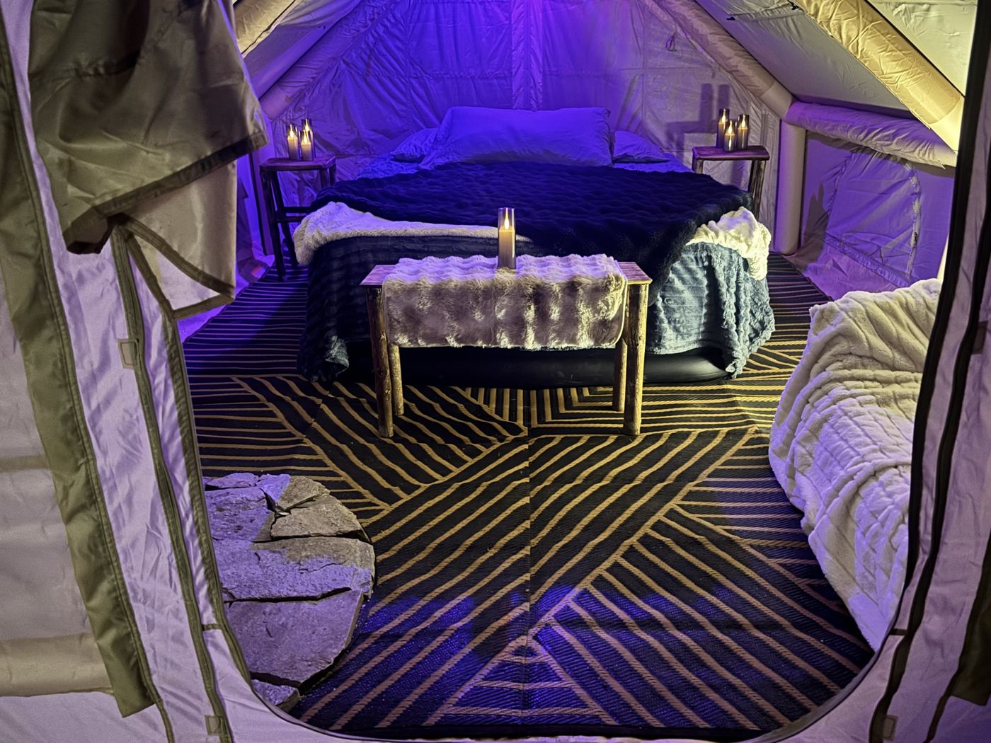 Glamping tent interior