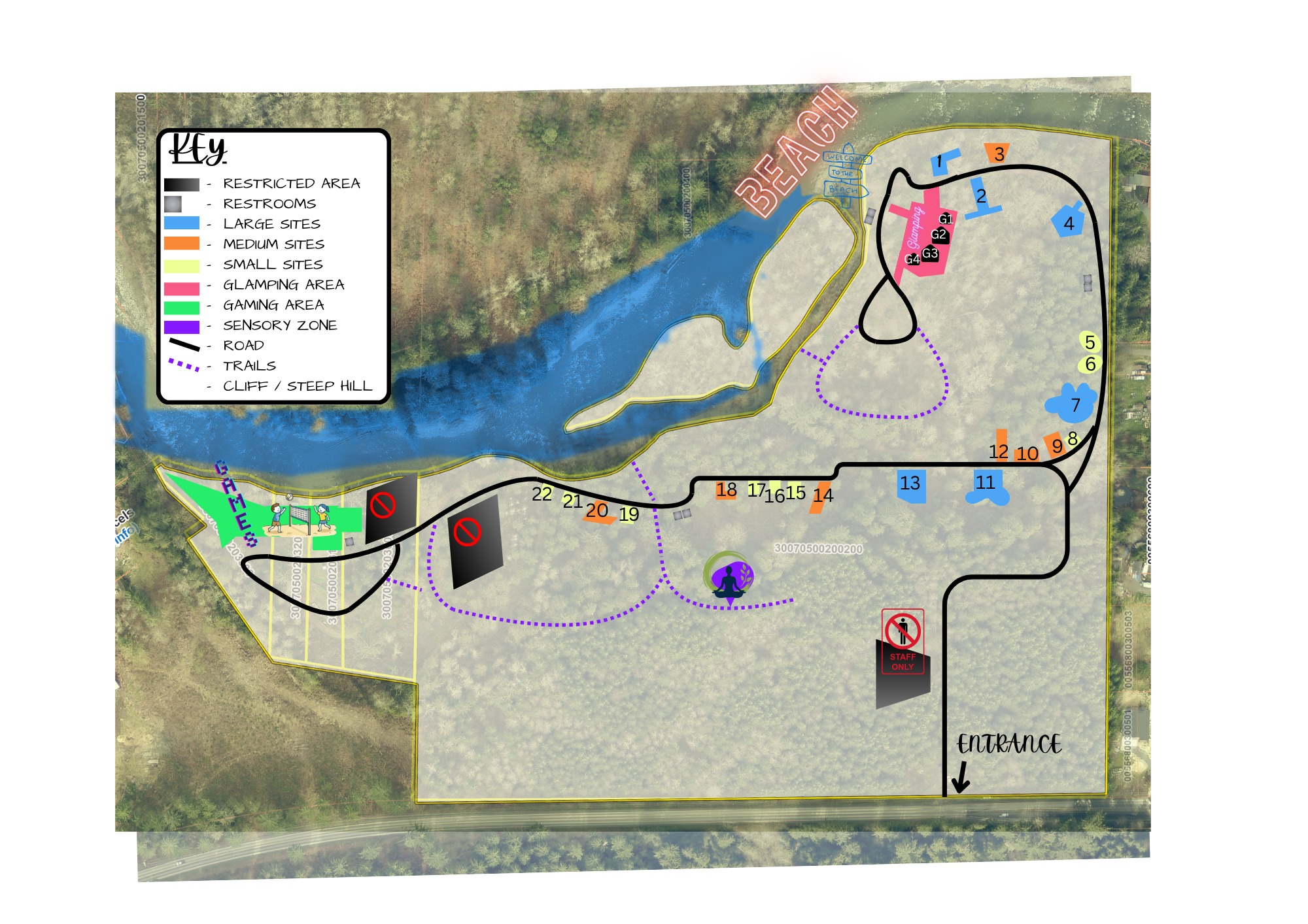Nature Escape campground map