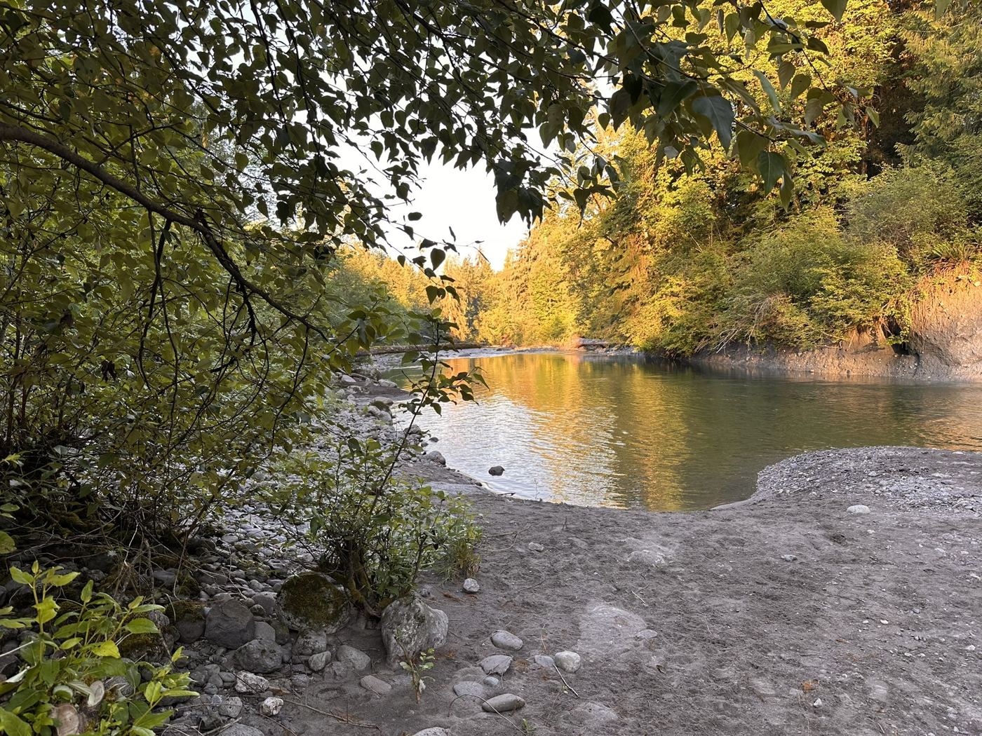 Riverbank beach